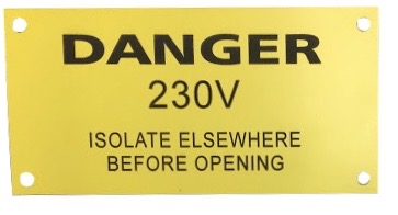 Identification label Engraving