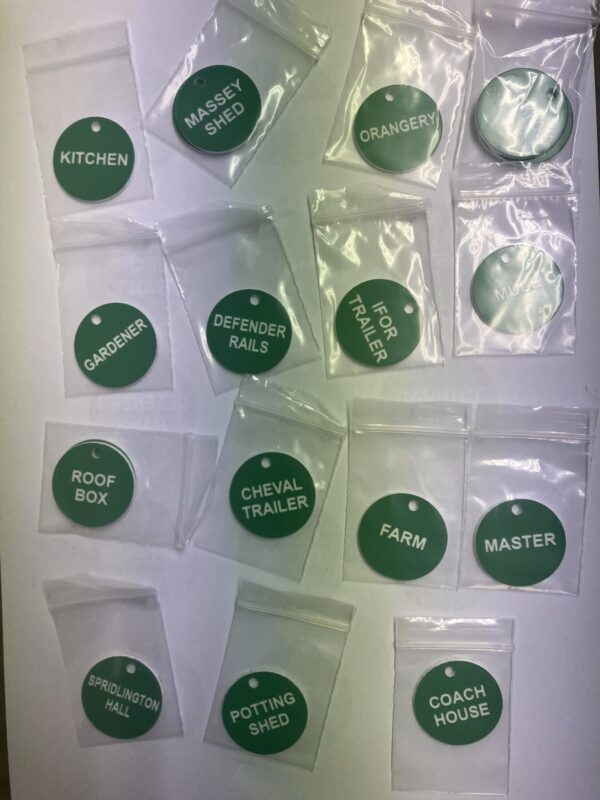 Green-White Valve Tags Green Valve Tags