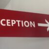 Reception with arrow right Double Sided Reception Sign 1