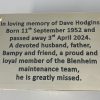 Blenheim Palace brass plate